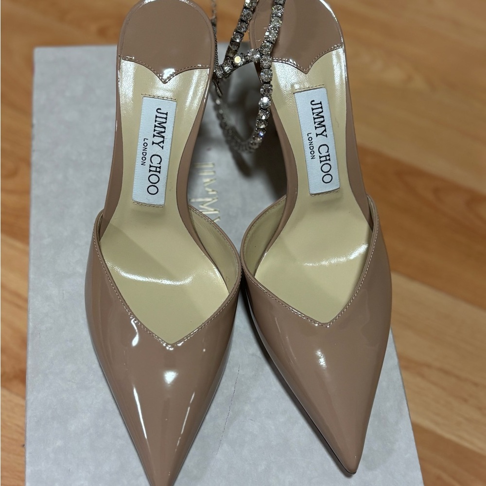 Jimmy Choo heels with Crystal Ankle Strap.